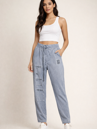 Draw String Relax Pants Blue SW/M