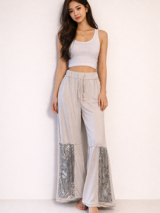 Draw String  Sequence Relax Pants Cream