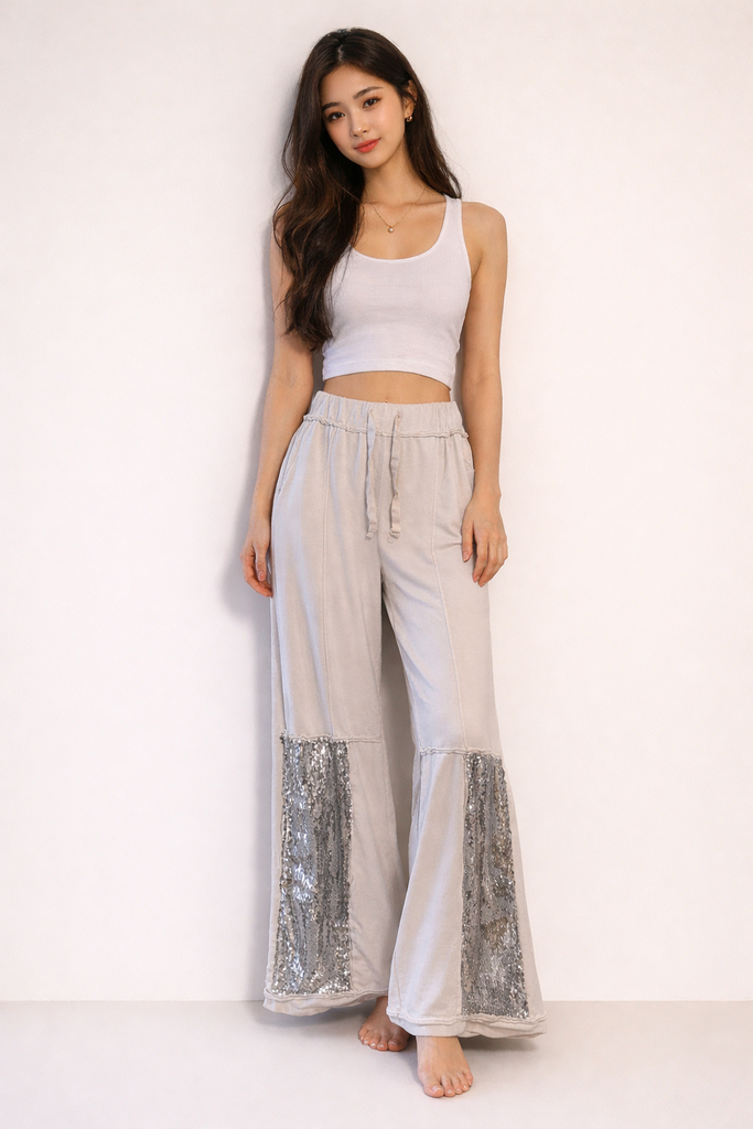 Draw String  Sequence Relax Pants Cream