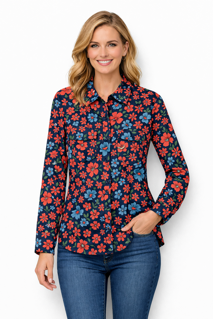 CDOBBS ROCK C|DOBBS Multi Color Crepe Georgette Top