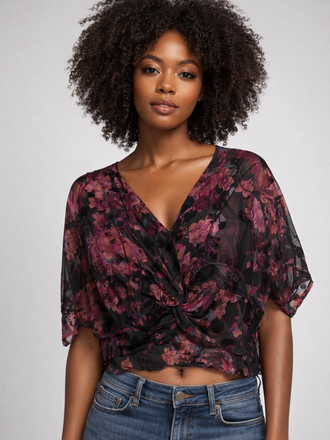 C|Dobbs C|DOBBS TWIST GEORGETTE BLOUSE