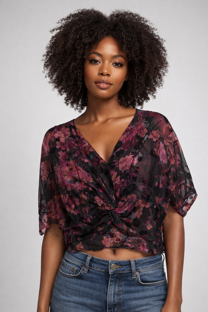 C|Dobbs C|DOBBS TWIST GEORGETTE BLOUSE