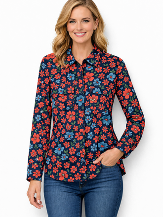 CDOBBS ROCK CDOBBS Multi Georgette Blouse