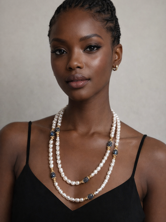Pearl with Stone Necklace