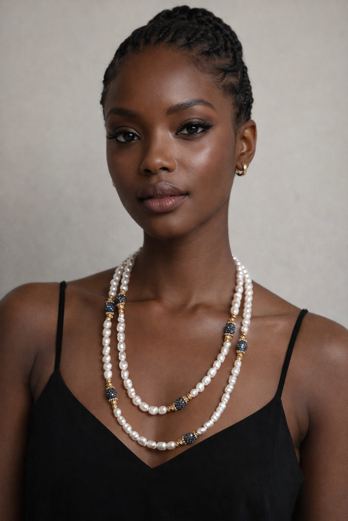 Pearl with Stone Necklace