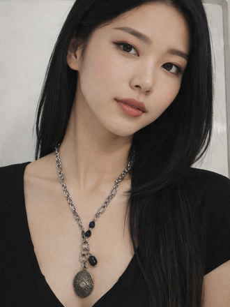 Pam Lazzarotto 4479 Lapis Sil. Necklace