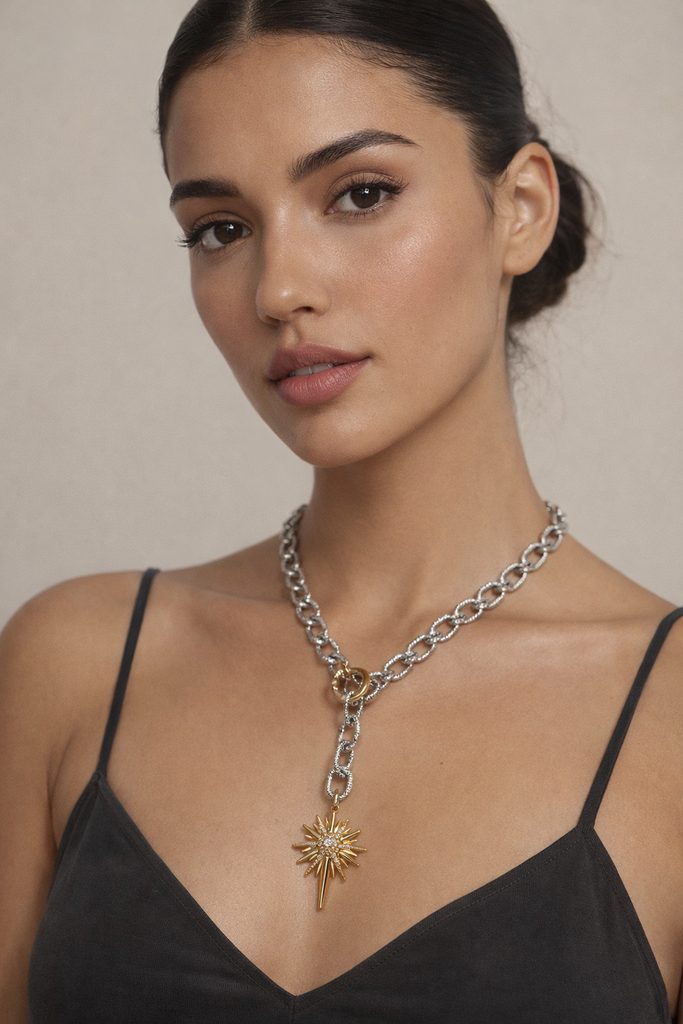 Pam Lazzarotto 2 Tone/Silv /star Necklace