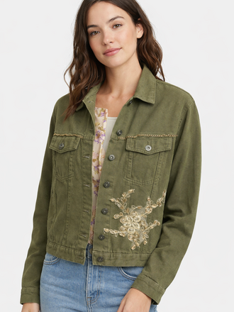 Giulia Blasi Army Green  Embellished Jacket