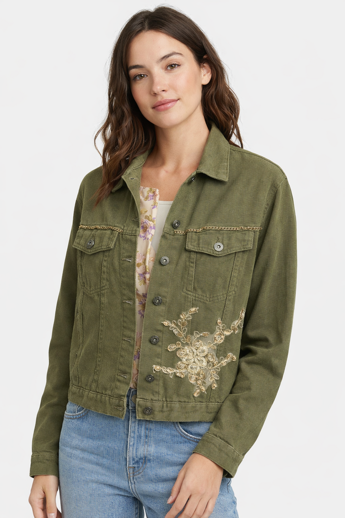 Giulia Blasi Army Green  Embellished Jacket