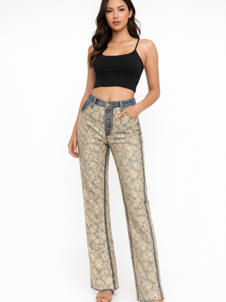 Lace Denim Jeans