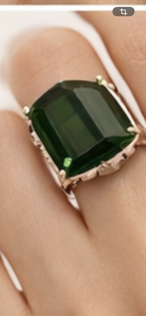 Emerald Silver Plated Ring