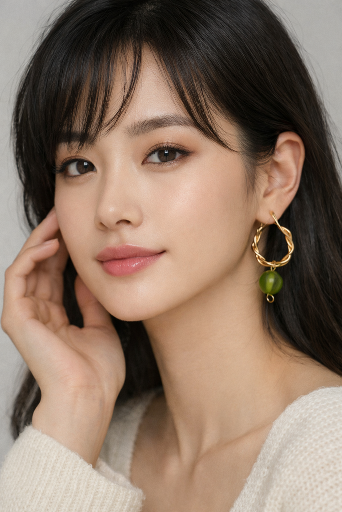 Giulia Blasi 035 Green Gold Hoop Earrings