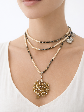 Giulia Blasi Beads necklace w/gold pendent