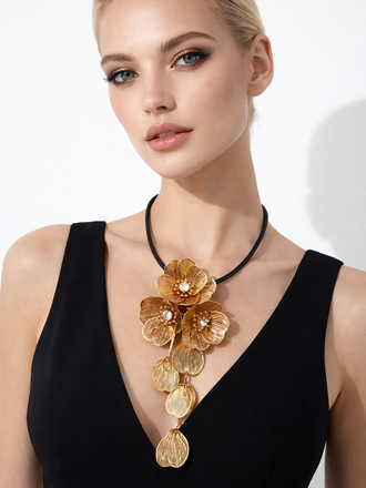 Giulia Blasi Costume Gold Roses w/black cord