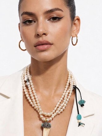 Giulia Blasi Vintage Horn Pearl Necklace