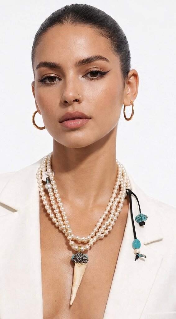 Giulia Blasi Vintage Horn Pearl Necklace