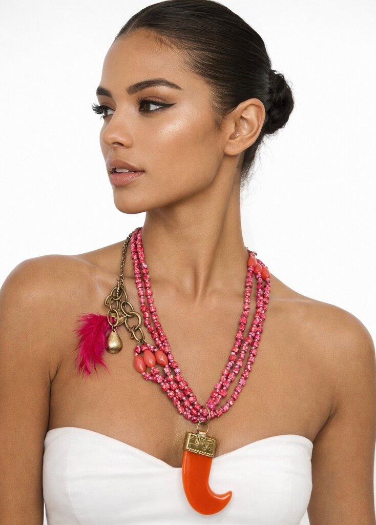 Giulia Blasi Horn Feather Necklace