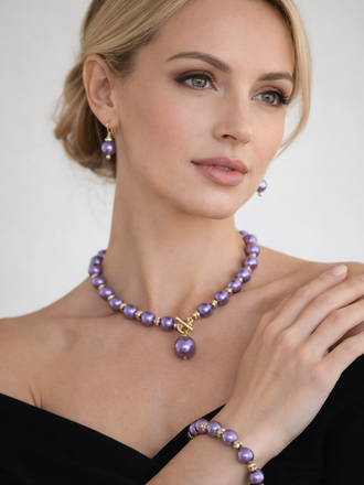 Giulia Blasi Purple and gold Necklace Set