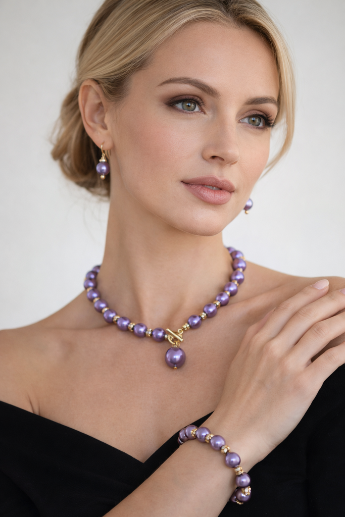Giulia Blasi Purple and gold Necklace Set