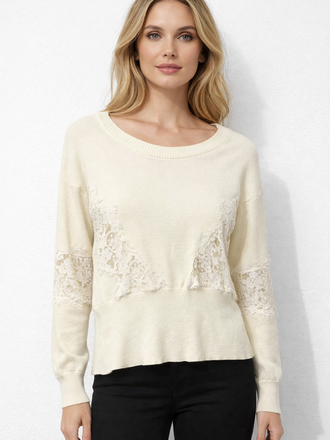 Mitika Lace Cream Sweater S