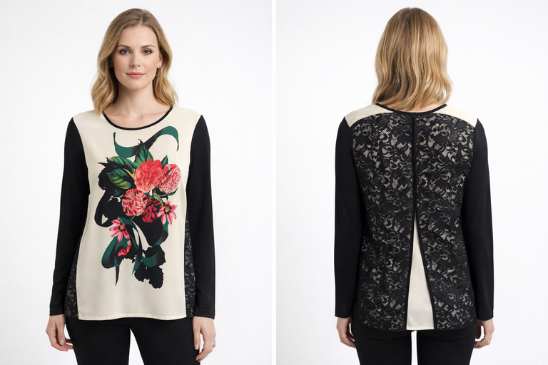 Colb Sequence Lace Multi Flower Top 46