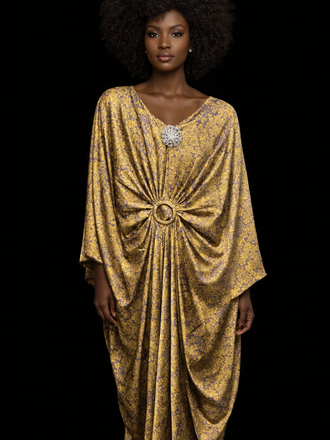 Silk Gold Kaftan O/S