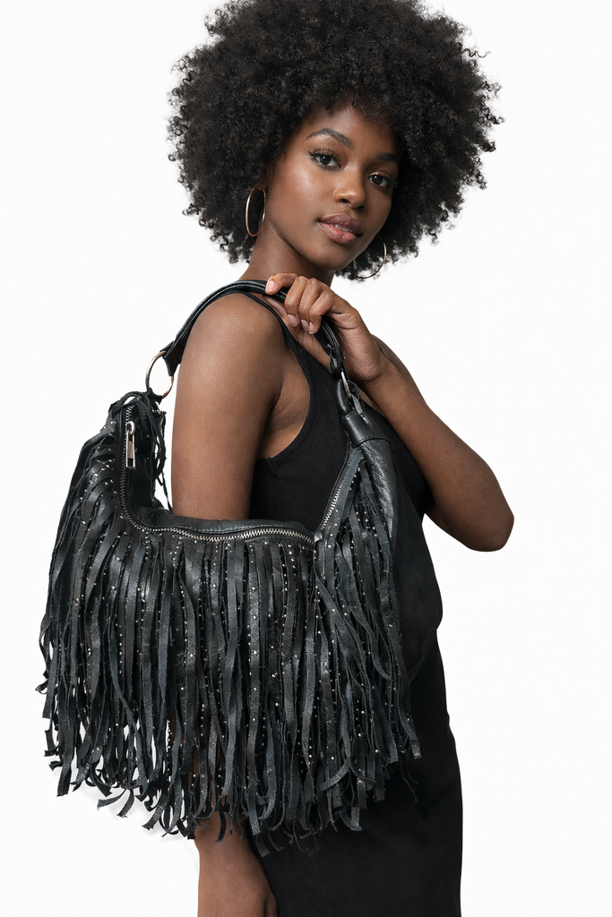 Black Fringe Bag