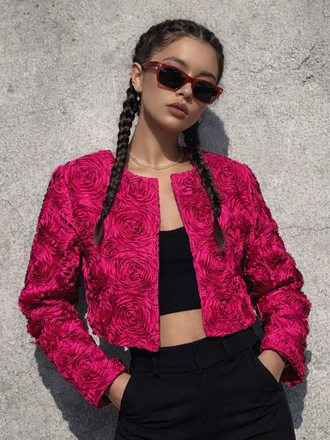 Priestley Garments Cropped Rosette  Jackets