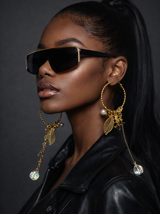 Giulia Blasi 024 Gold Hoop Earring  w/Charm