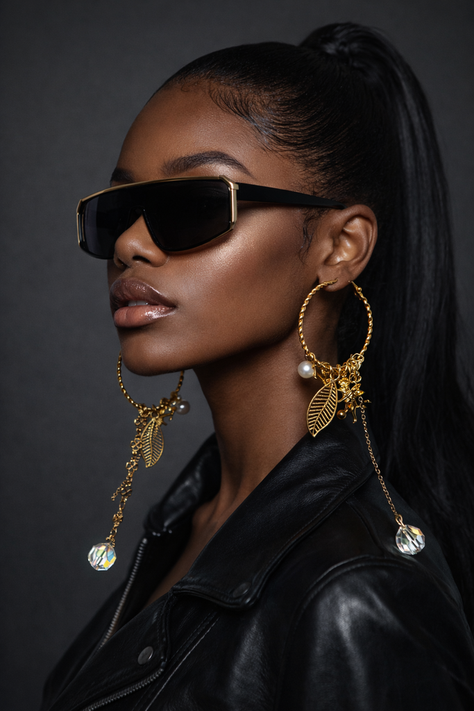 Giulia Blasi 024 Gold Hoop Earring  w/Charm