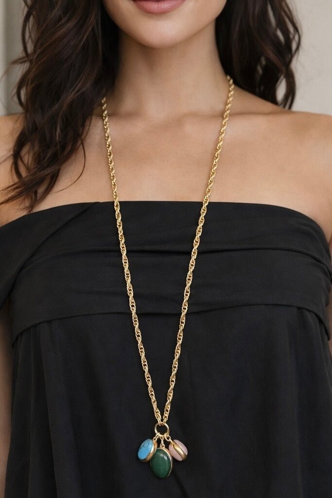 Giulia Blasi Gold chain/3 Stones Necklace