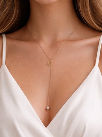 Giulia Blasi Pink Pearl  Thin Gold  Necklace