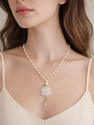 Giulia Blasi Flower Synthetic Pearl Necklace G010