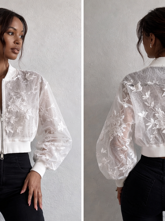 White Lace Bummer Jacket S/M