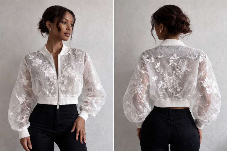 White Lace Bummer Jacket S/M