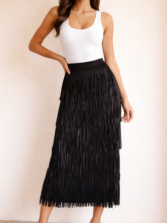 Fringe Skirt black M/L