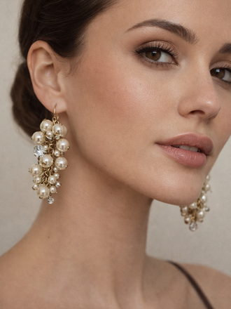 Giulia Blasi G069 Vintage Clustered Synthetic Pearl Earrings
