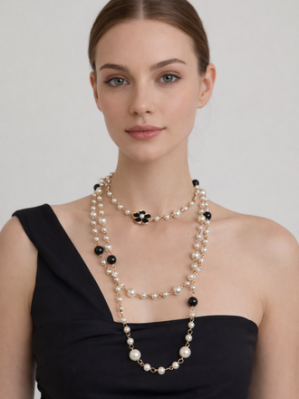 Giulia Blasi 40 Pearl w/flower Necklace