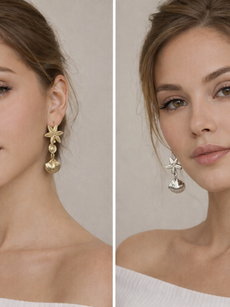 G058 Star Gold Earring