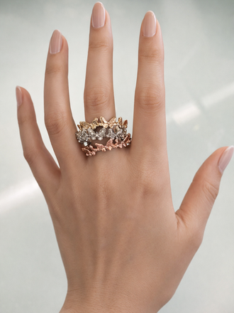 Giulia Blasi Three Rings Gld/Syl/Rose