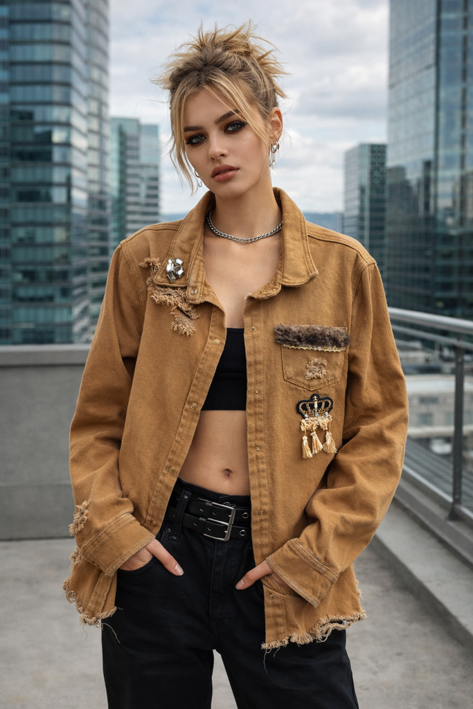 Giulia Blasi Brown Crown Jacket M