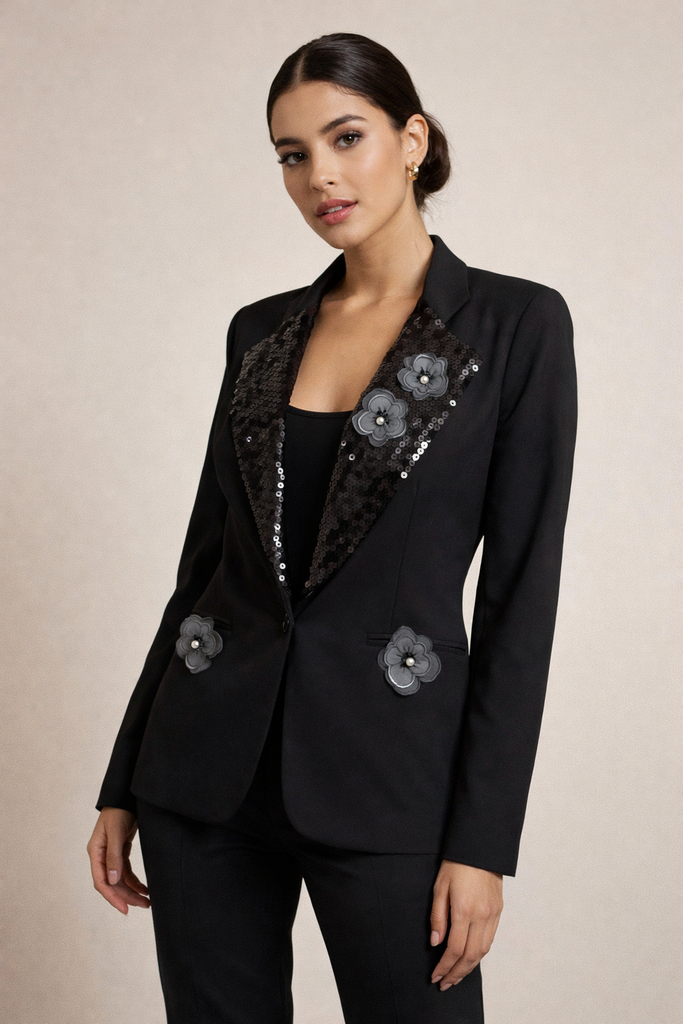 Giulia Blasi Black Flower Jacket M