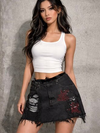 Denim Short Skirts M