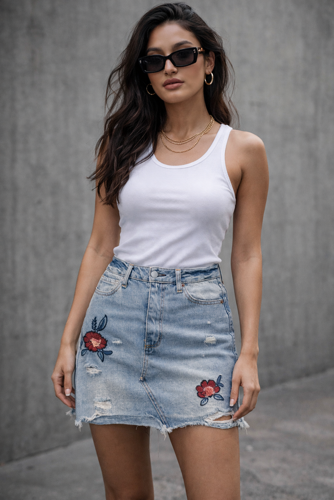 Denim Short Skirts M