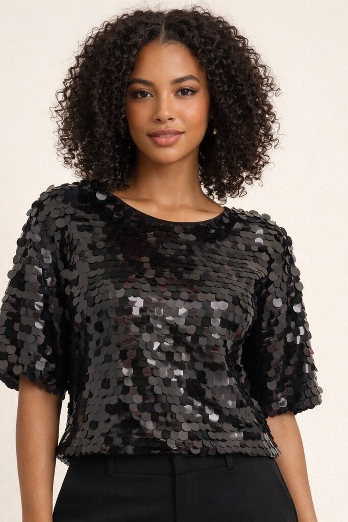 Giulia Blasi Black Sequence  Top