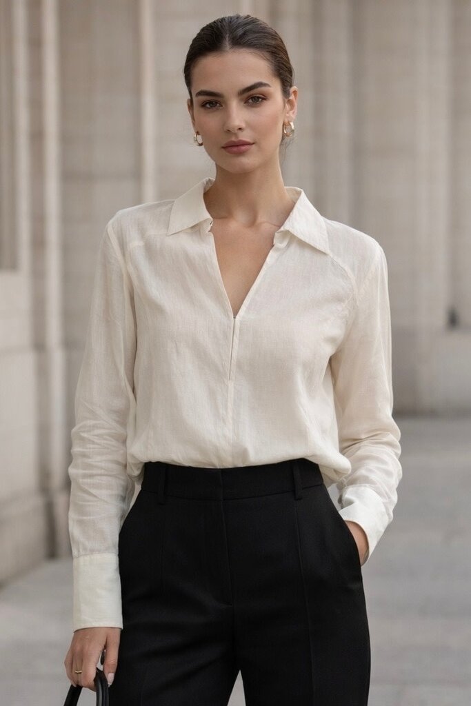 Giulia Blasi Silk Cream Blouse 44