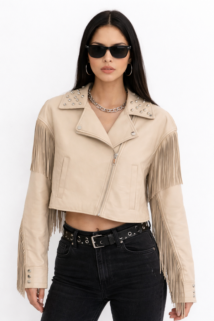 Giulia Blasi Vegan Leather Fringe Jacket L/XL