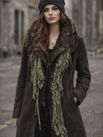 Green Wool Coat M