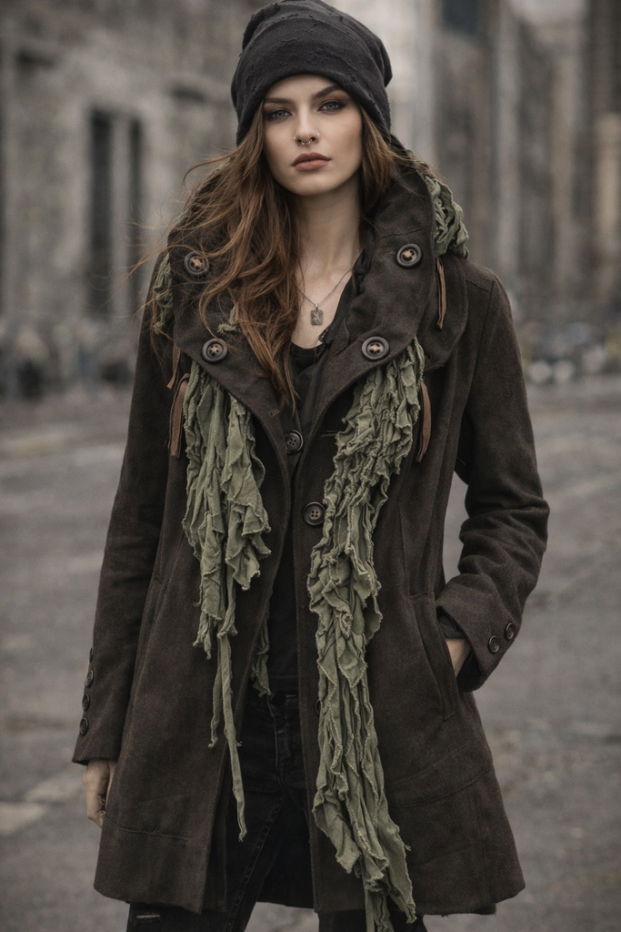 Green Wool Coat M