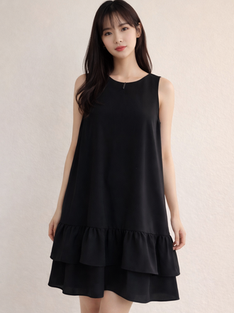 Black Frill Dress 44